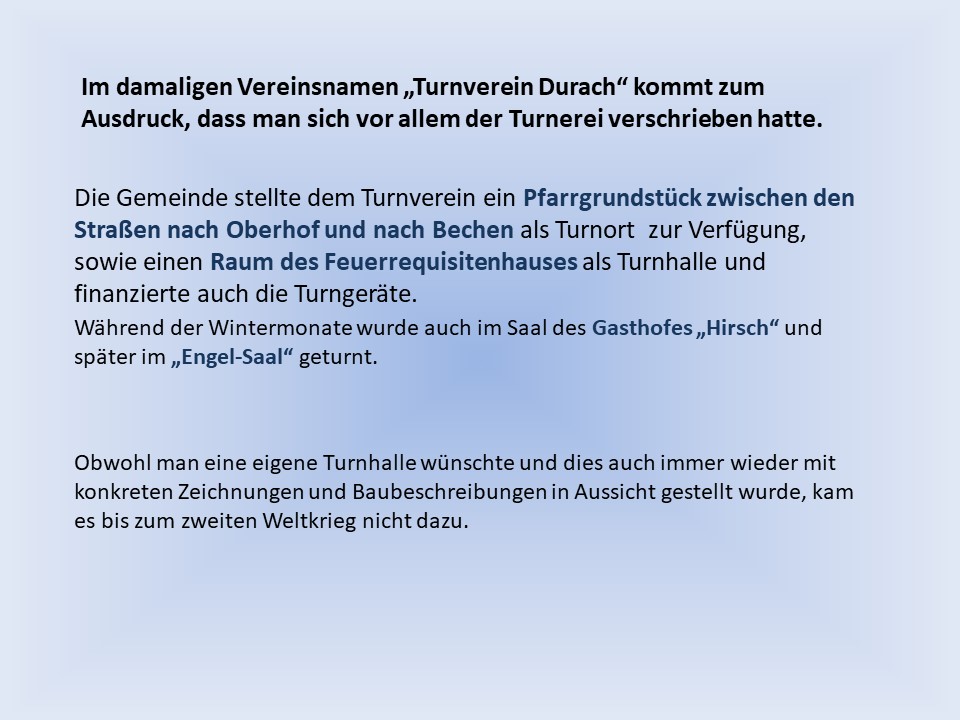 1921 und 1949 Turnhalle